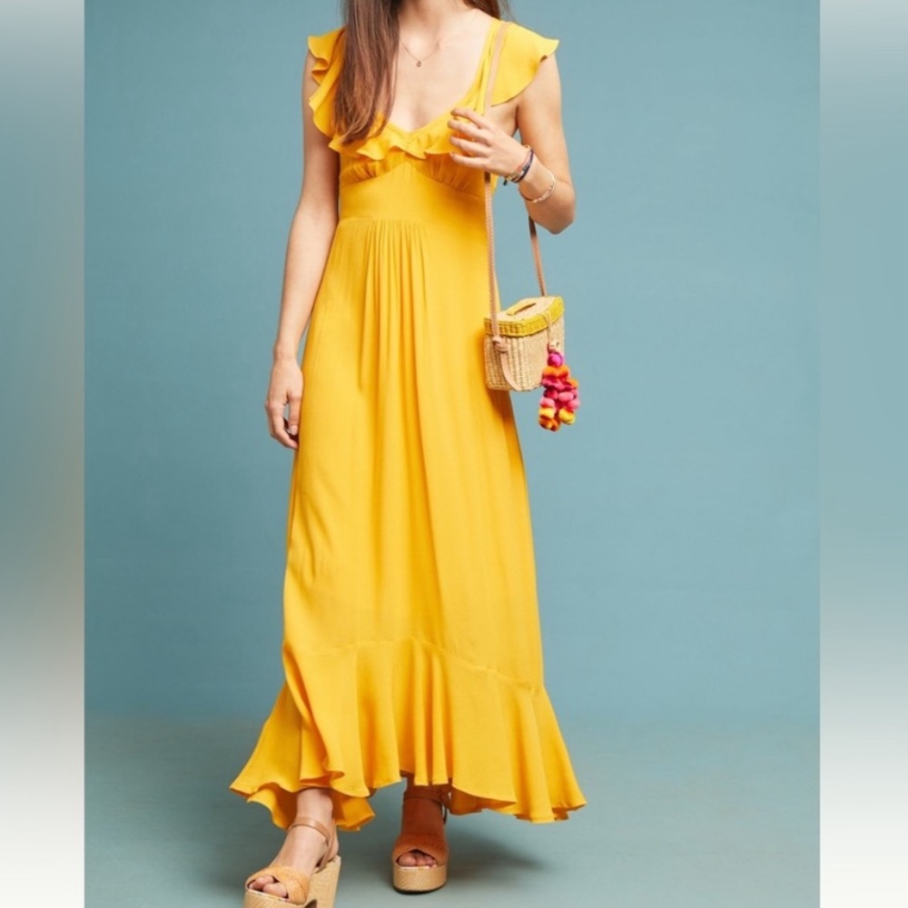 NWT Anthropologie Larke Belle ruffle maxi dress